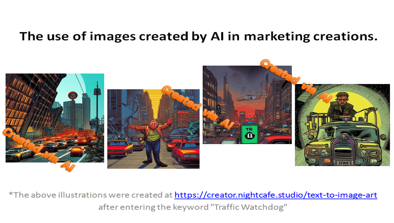The use of images created by AI in marketing creations