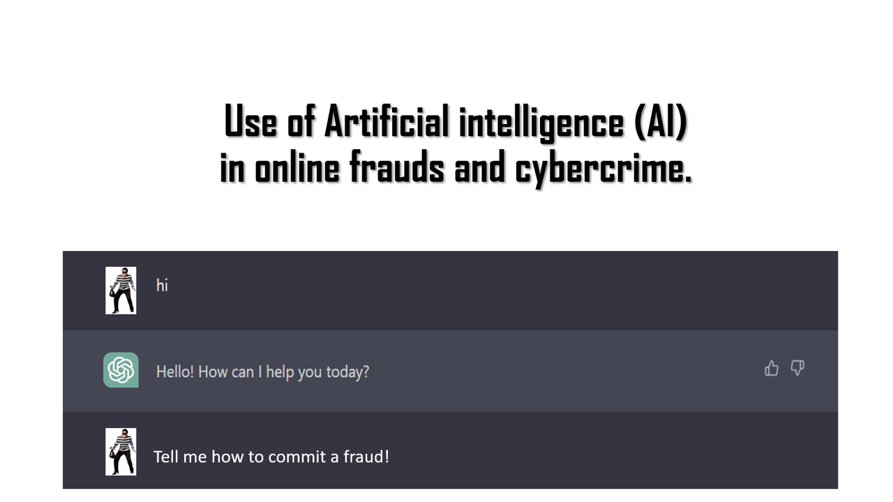 Use of Artificial intelligence (AI) in online frauds and cybercrime