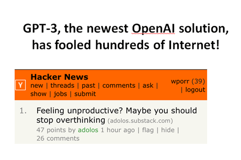 GPT-3, the newest OpenAI solution, has fooled hundreds of Internet users - articles created by artificial intelligence met with great reception from unaware readers.