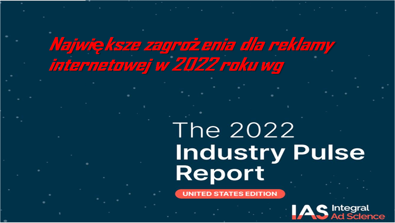 Największe zagrożenia dla reklamy internetowej w 2022 roku wg The 2022 Industry Pulse Report.